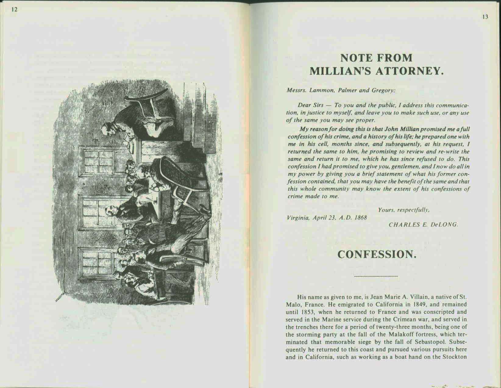 The Murder of Julia Bulette: Virginia City, Nevada; 1867--with the life and confession of John Millian, convicted murderer. vist0044f